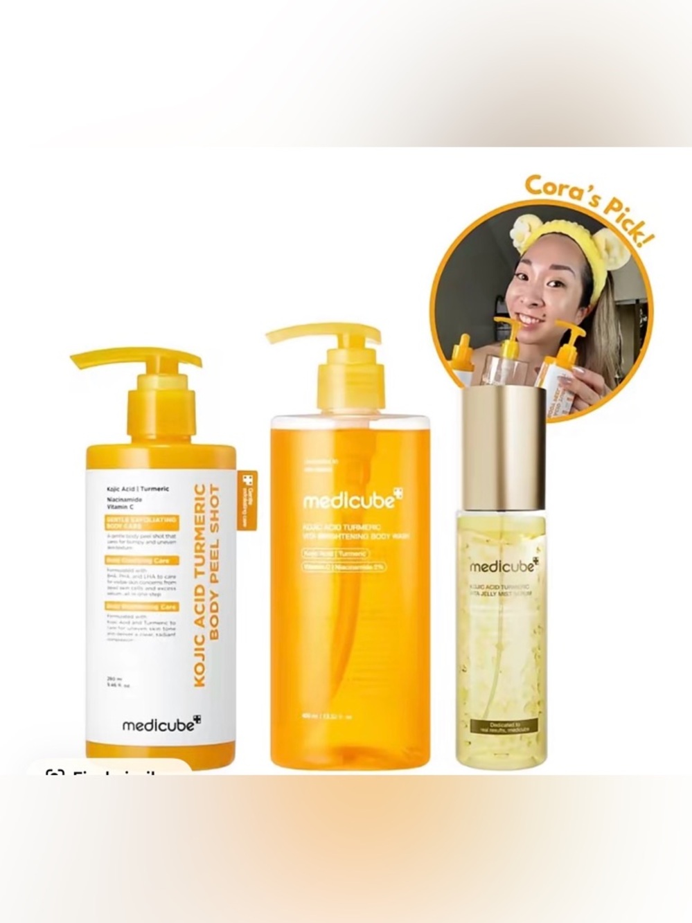 Medicube Turmeric Brightening Cleanser & Jelly Mist Set - Yellow